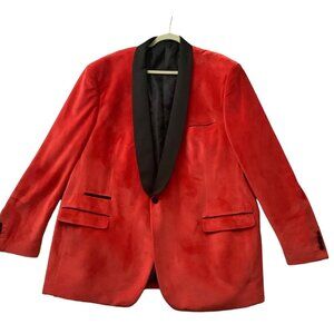 Insomnia‎ Velvet Handmade Tuxedo Jacket 4X Red Button Italy Prom Wedding Formal